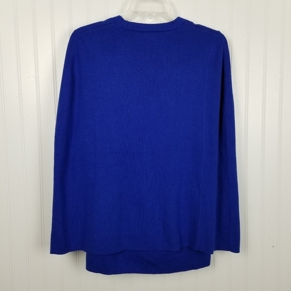 Chico's Cardigan Cape Sweater Vneck Button Sleeveless Blue Size 0 Small/Medium - Picture 4 of 11